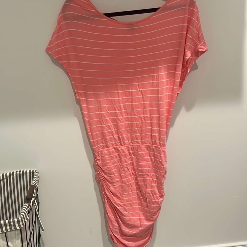 Victoria secret summer dress sinches on sides coral and white